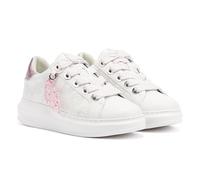 KARL LAGERFELD Kapri Damen NFT Plexi Pendant Leather White/Lilac Sneaker, weiß, 39 EU