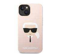 Karl Lagerfeld KLHCP14SSLKHLP Hardcase für 14 15.5 cm Silikon Karl's Head rosa