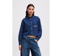 Karl Lagerfeld Klj Boxy Denim Blouse Washed Dark Blue Größe: M | Business hemden Outlet | Damen | Blau