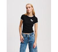 Karl Lagerfeld Klj Cap Sleeve Top Black Größe: S | Hemden Outlet | Damen | Schwarz