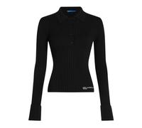 Karl Lagerfeld - Langärmeliges Strick-Poloshirt - - Tops - Damen - Schwarzk - M