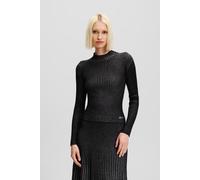 Karl Lagerfeld Lurex Knit Top Black/silver Größe: M | Longsleeves Outlet | Damen | Schwarz