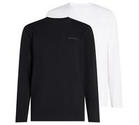 Karl Lagerfeld, Men's, Elongated Logo Long Sleeve T-Shirt (2 Pack), Black/White, L