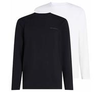 Karl Lagerfeld, Men's, Elongated Logo Long Sleeve T-Shirt (2 Pack), Black/White, XS