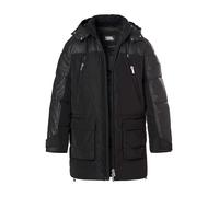 KARL LAGERFELD Parka Herren Stehkragen Mikrofaser schwarz, 52 (L)