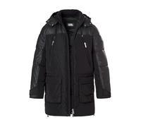 KARL LAGERFELD Parka Herren Stehkragen Mikrofaser schwarz, 54 (XL)