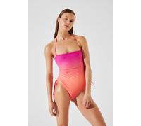 Karl Lagerfeld Printed Halter Swimsuit Ombre Hibiscus-carmelia Größe: M | Badeanzüge Outlet | Damen