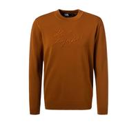 KARL LAGERFELD Pullover Herren Regular Fit Rundhals Baumwolle braun Logo und Motiv, L