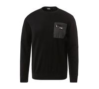 KARL LAGERFELD Pullover Herren Slim Fit Rundhals Wolle schwarz, L