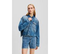 Karl Lagerfeld Relaxed Fringed Denim Jkt Stone Washed Mid Blue Größe: S | Jeansjacken Outlet | Damen | Blau