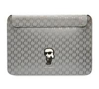 Karl Lagerfeld Saffiano Monogram Ikonik Tasche einen 14-Zoll-Laptop - Silber