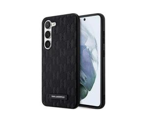 Karl Lagerfeld Saffiano Monogram Metal Logo Case, Schwarz - Galaxy S24+