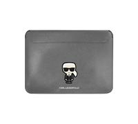 Karl Lagerfeld Saffiano Sleeve Notebook-Hülle, Silber - 13/14 Zoll