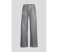 Karl Lagerfeld Silver Metallic Wide Leg Denim Pants Größe: W26 | Ausgestellte Hosen Outlet | Damen | Blau