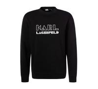 KARL LAGERFELD Sweatshirt Herren Comfort Fit Rundhals Baumwolle schwarz Logo und Motiv, L
