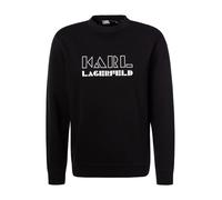 KARL LAGERFELD Sweatshirt Herren Comfort Fit Rundhals Baumwolle schwarz Logo und Motiv, XL