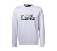 KARL LAGERFELD Sweatshirt Herren Comfort Fit Rundhals Baumwolle weiß Logo und Motiv, M