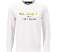 KARL LAGERFELD Sweatshirt Herren Comfort Fit Rundhals Baumwolle weiß Logo und Motiv, M