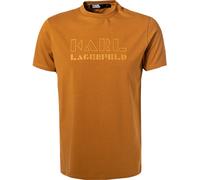 KARL LAGERFELD T-Shirt Herren Regular Fit Kurzarm Rundhals Baumwolle braun, L