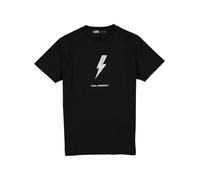 KARL LAGERFELD T-Shirt Herren Slim Fit Kurzarm Rundhals Baumwolle schwarz, M