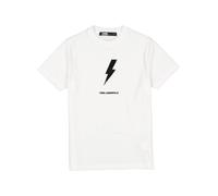 KARL LAGERFELD T-Shirt Herren Slim Fit Kurzarm Rundhals Baumwolle weiß, M