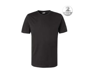 KARL LAGERFELD T-Shirts Herren Slim Fit Kurzarm Rundhals Baumwolle schwarz, L