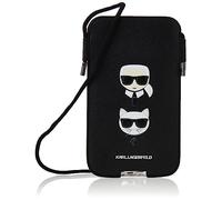 Karl Lagerfeld Tasche KLHCP12LOPHKCK 6,7" schwarz Saffiano Ikonik Karl&Choupette Head