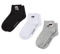 Karl Lagerfeld, Women'S, Ikon Short Socks (3 Pack), Black/White/Grey, 39-42