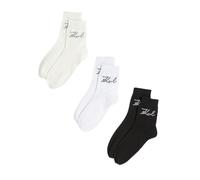 Karl Lagerfeld, Women'S, K/Signature Logo Sock 3 Pack, Black-White-Cannolli, 35-38