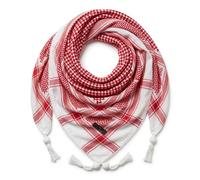 KARMA.DIEM Premium Palästinenser Tuch 120x120 cm - Hochwertiger Shemagh/Kufiya Schal für Damen & Herren - Atmungsaktiv, leicht & luftdurchlässig - Sommer & Winter - 3 Farben (Rot)