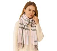 KARMA.DIEM Premium Schal - Cashmere Merino Touch - Luxuriös Weich & Warm - Braun Kariert - 180x65 cm Unisex Pashmina Stola für Damen & Herren