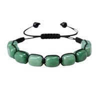 Karma NH10920064 Naturstein Armband Jaspis od. Aventurin Damen Herren Textil modern Armband Geschenk für sie ihn Steinarmband verstellbar unisex Braun od Grün (Grün)