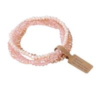 Karma NH11001764 Damenarmband Glasperlen 4er Set Rosé filigranes Design modern Armband Damen Geschenk für sie Armbandset Perlenarmband (Rosé)
