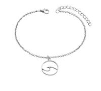 Karma NH11302840 Fußkettchen Schildkröte Silber 21 cm modern filigrane Fusskette maritim Fußschmuck Urlaub Strand Abendmode Accessoires (Schildkröte)