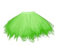 Karneval Damen 80er àœbergröße Grün Puffy Tüllrock Tütü Röcke Tüll Petticoat(MEHRWEG), Grün, XL/XXL/XXXL