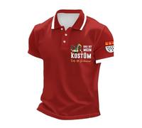 Karneval Poloshirt für Herren Das ist Mein Kostüm Polo Hemd Lustige Kölner Hut Druck T-Shirt Button-Down Kurzarm Shirt Top Männer Kölle Alaaf Poloshirts Regular Fit Festival Polohemd