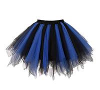 Karnevalskostüme Damen Königsblau Schwarz Tüllrock Rock Tütü(MEHRWEG)
