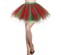 Karnevalskostüme Damen Rot Grün Übergröße Tüllrock Rock Tütü(MEHRWEG)