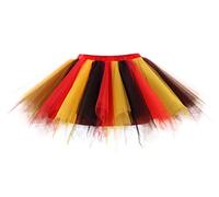 Karnevalskostüme Damen Rot Schwarz Gelb Tüllrock Rock Tütü, Rot Schwarz Gelb, S-L