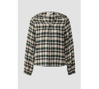 Karo-Bluse mit Faltendetail und elastischen Ärmelbündchen 36 petrol|mehrfarbig 2170017.69N1.36