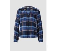 Karo-Bluse mit Faltendetail und elastischen Ärmelbündchen 38 blau|mehrfarbig 2170017.59N0.38