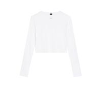 Karo Kauer Cropped Longsleeve mit Label-Patch in Weiss, Größe L