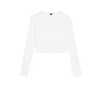 Karo Kauer Cropped Longsleeve mit Label-Patch in Weiss, Größe M