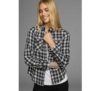 Karobluse ARIZONA, Damen, Gr. 46, schwarz-weiß (schwarz, weiß), Web, Obermaterial: 97% Baumwolle, 3% Elasthan, kariert, sehr figurbetont, krempelbar, Blusen Karobluse, Lässiger-Holzfäller-Look (822430