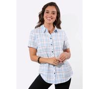Karobluse CASUAL LOOKS, Damen, Gr. 36, hellblau, ecru, kariert, 100% Baumwolle, gemustert, kariert, Blusen Karobluse (32213519-36) hellblau, ecru, kariert