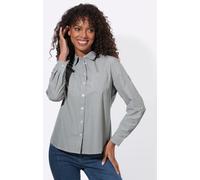 Karobluse CASUAL LOOKS, Damen, Gr. 40, grau (khaki, weiß, kariert), 50% Baumwolle, 50% Polyester, gemustert, kariert, mehrfarbig, Blusen Karobluse (22928545-40) khaki, weiß, kariert