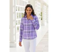 Karobluse CASUAL LOOKS, Damen, Gr. 44, lila (lila, lavendel, kariert), 100% Baumwolle, gemustert, kariert, mehrfarbig, Blusen Karobluse (67767650-44) lila, lavendel, kariert