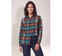 Karobluse CECIL, Damen, Gr. M (40), bunt (schwarz russet rot), Web, 100% Baumwolle, kariert, klassisch normal, V-Ausschnitt, Bündchen, Blusen Karobluse, mit Karomuster (85371824-M) schwarz russet rot