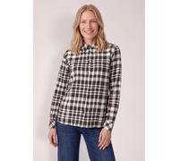 Karobluse CECIL, Damen, Gr. S (38), schwarz-weiß (truffle braun), Web, 100% Baumwolle, kariert, normal normal, V-Ausschnitt, abgesteppt, Blusen Karobluse, aus reiner Baumwolle (14384410-S) truffle bra