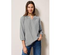 Karobluse CECIL, Damen, Gr. XS (36), grün (balmy khaki), Web, 65% Baumwolle, 35% Modal, kariert, klassisch normal, Rundhals, Bündchen, Blusen Karobluse, mit Seitlichen Einschlitzen am Saum (23561813-X